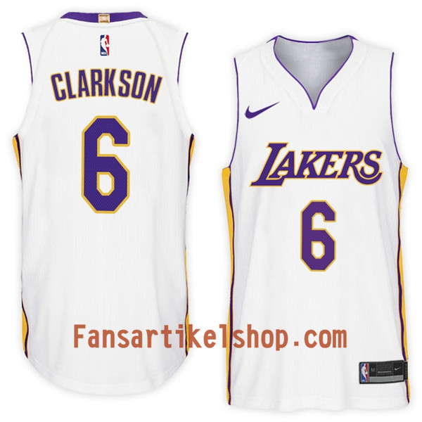 NBA Los Angeles Lakers Trikot Jordan Clarkson 6 Nike 2017-18 Weiß Swingman - Herren